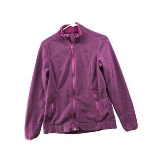 Decathlon Quechua Fleece Jacket Womens XS Full Zip Lightweight Purple Pink